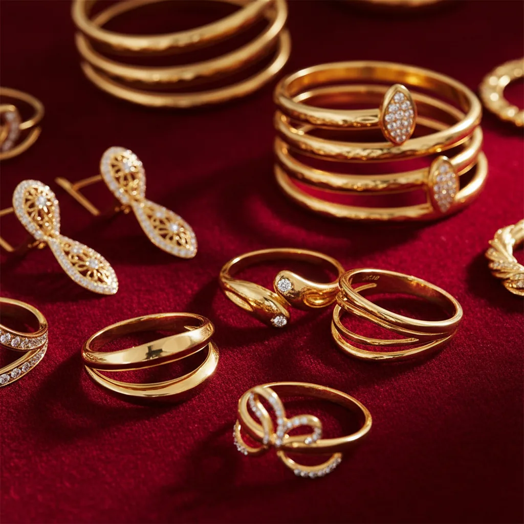 Exquisite gold jewellery pieces from Mazimo, showcasing intricate designs and craftsmanship.