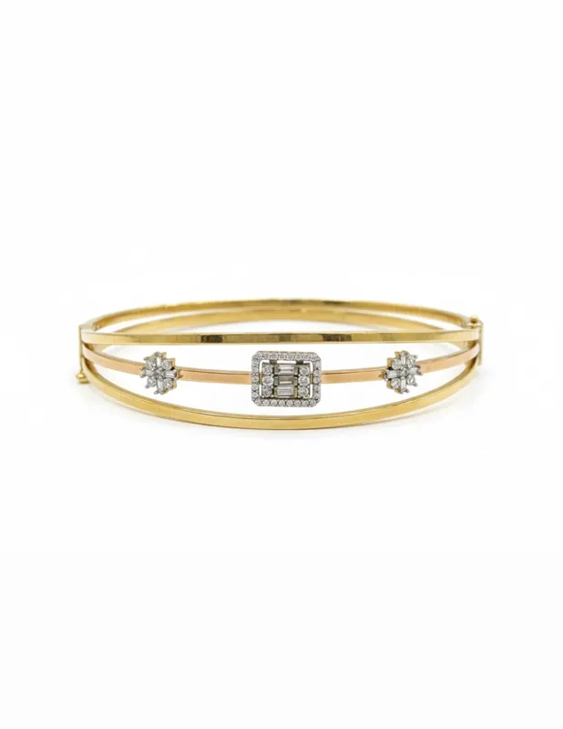 Classic 18K Tricolor Gold Bangle