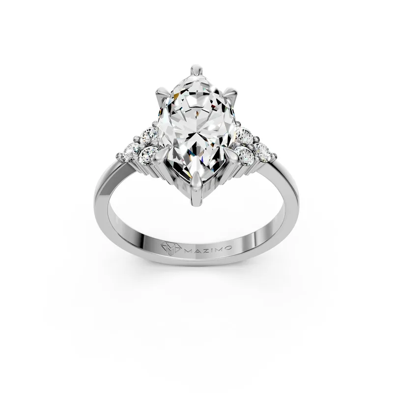 Marquise Cluster Ring in 18K white gold
