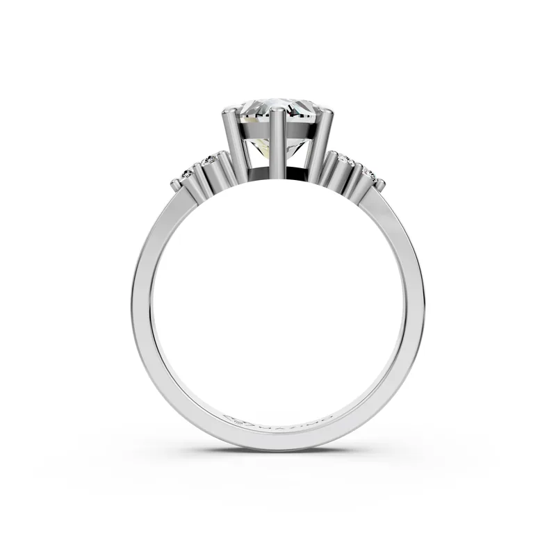 Marquise Cluster Ring in 18K White Gold, front view