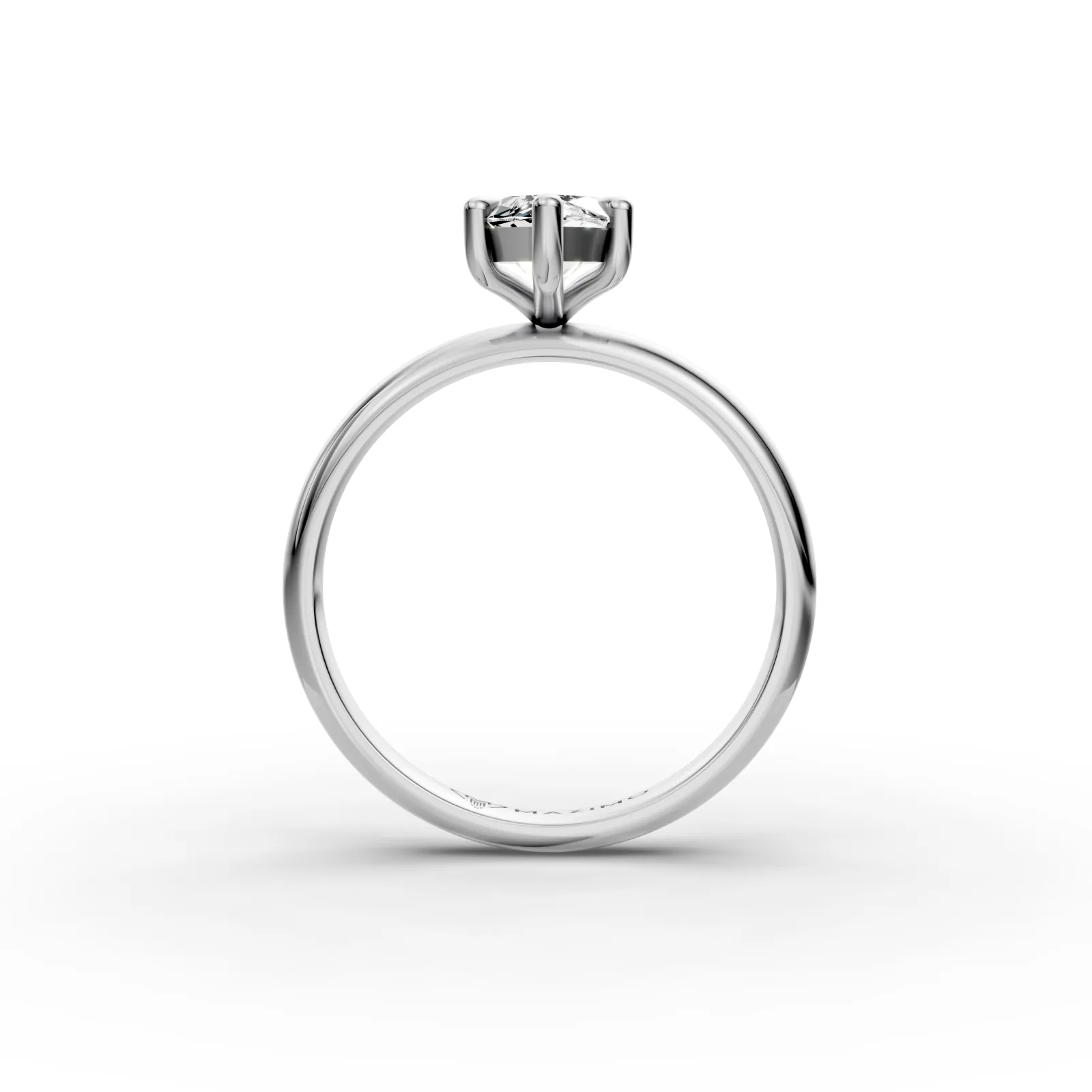 Marquise Solitaire Ring in 18K White Gold, front view