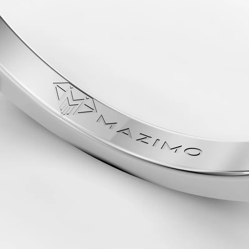 Oval Pavé Hidden Halo Ring, 5.5 ct in 18K White Gold, inside the band, engraved MAZIMO