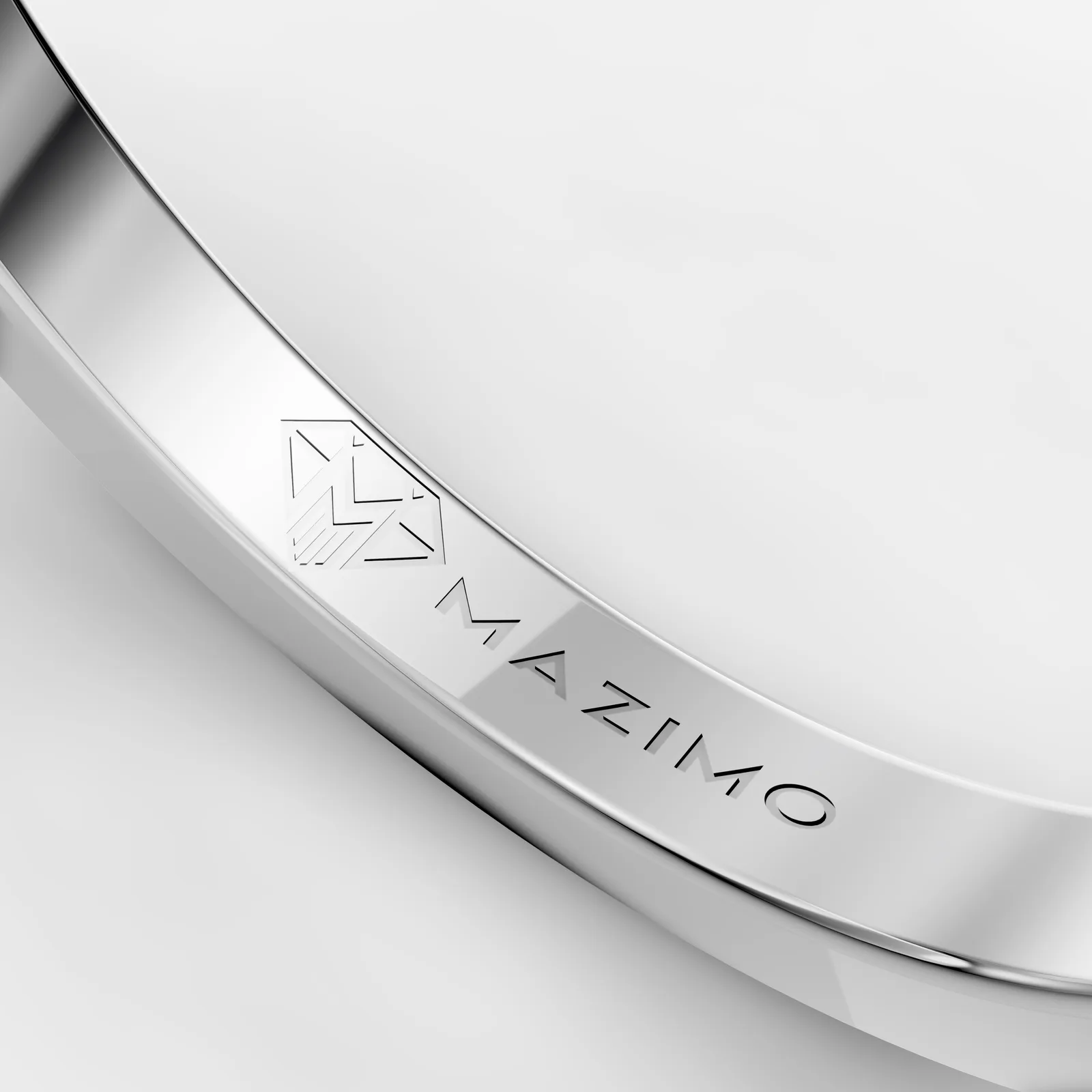 Oval Pavé Solitaire Ring, 1.95 ct in 18K White Gold, inside the band, engraved MAZIMO