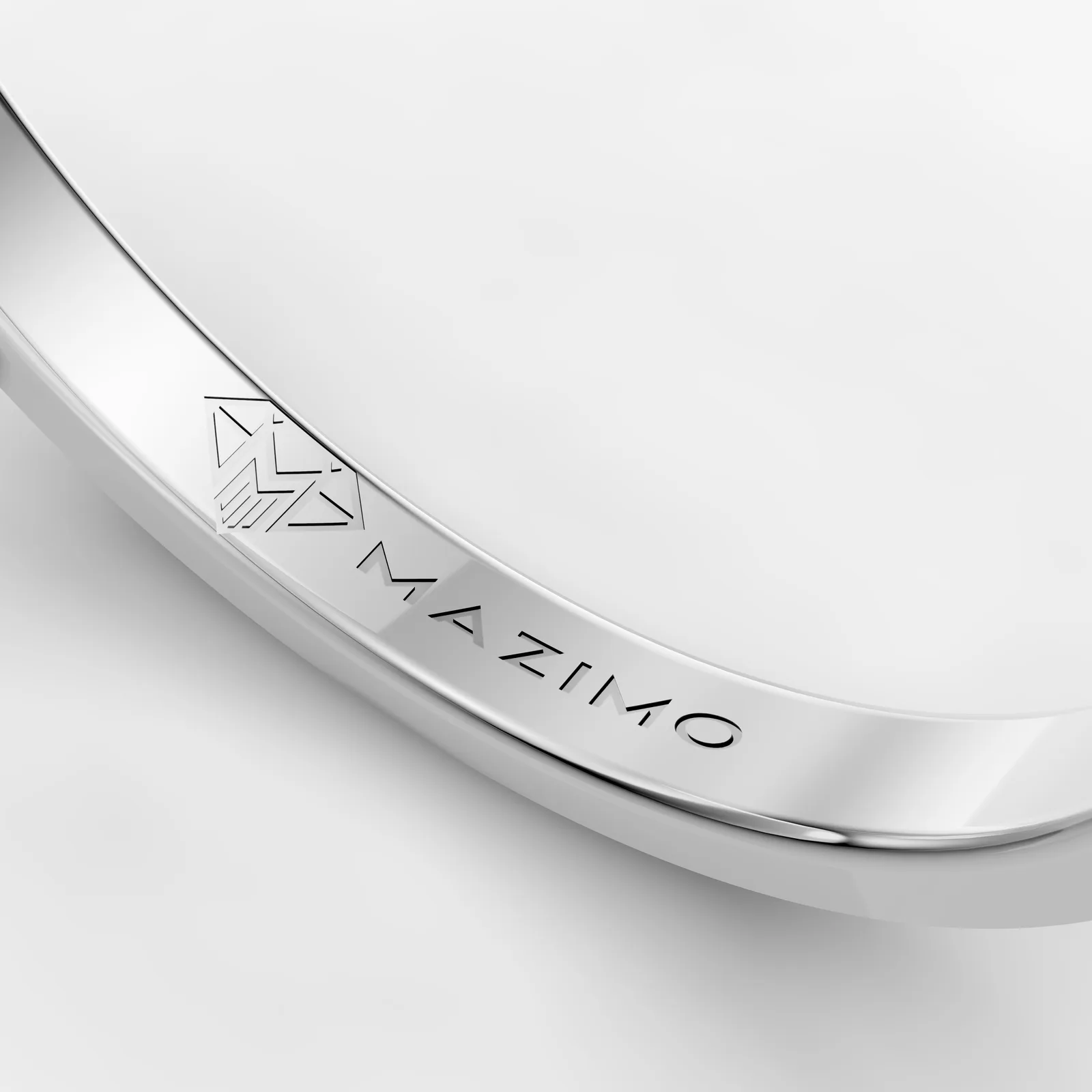 Pear Marquise Shoulders Ring in 18K White Gold, inside the band, engraved MAZIMO