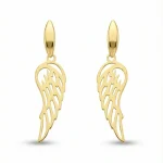18K gold Spanish collection angel wing drop earrings with openwork design